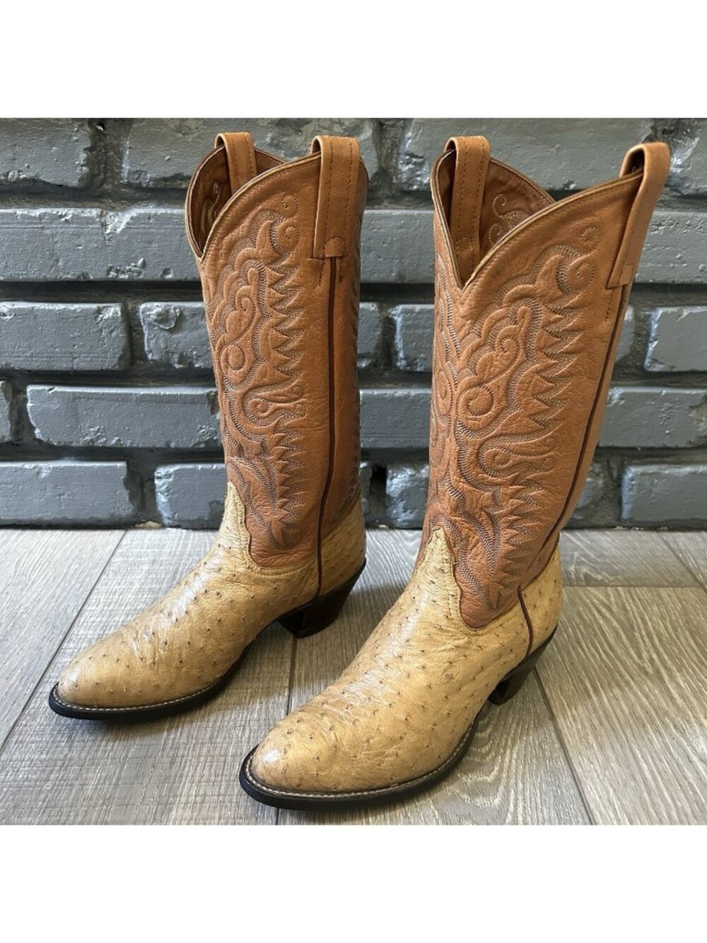 Tony Lama Vintage Ostrich Western Cowboy Boots Womens 6 B